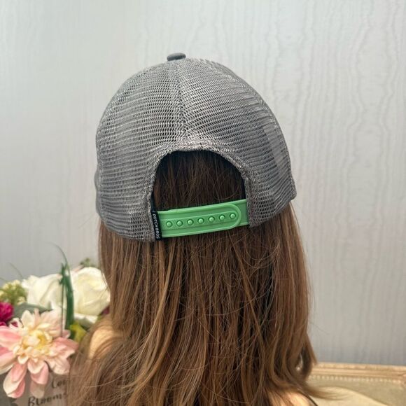 Dutch Bros Mesh Snap Back Trucker Cap Hat One Size Adjustable Gray Green - Picture 5 of 15